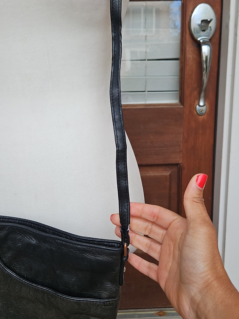 Margot Leather Gunmetal Black Crossbody Bag - Picture 6 of 8